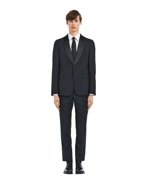 prada tuxedo colleciton|Black Wool and mohair tuxedo .